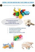 locandina donazione giochi per cani